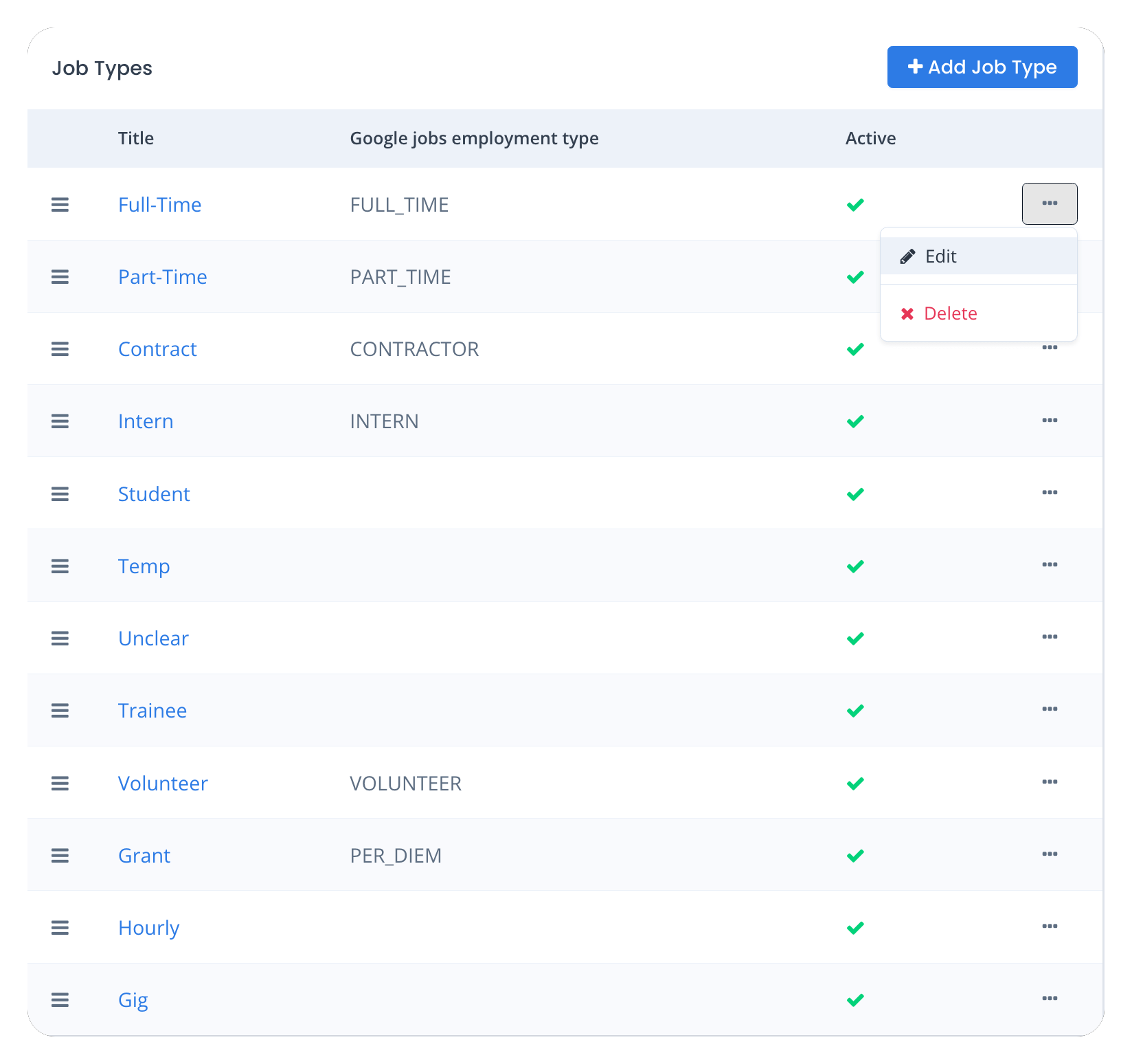 An overview of changing JBoard's default Job Types to be compatible with SourceStack's hours field