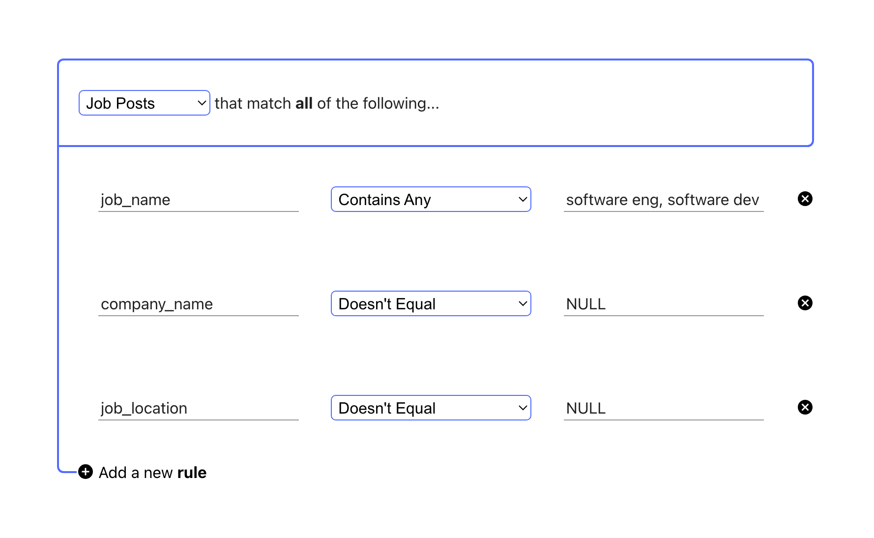 An example query to the SourceStack jobs dataset
